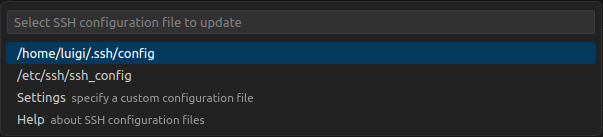 vs code ssh save config location