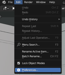 blender preferences menu