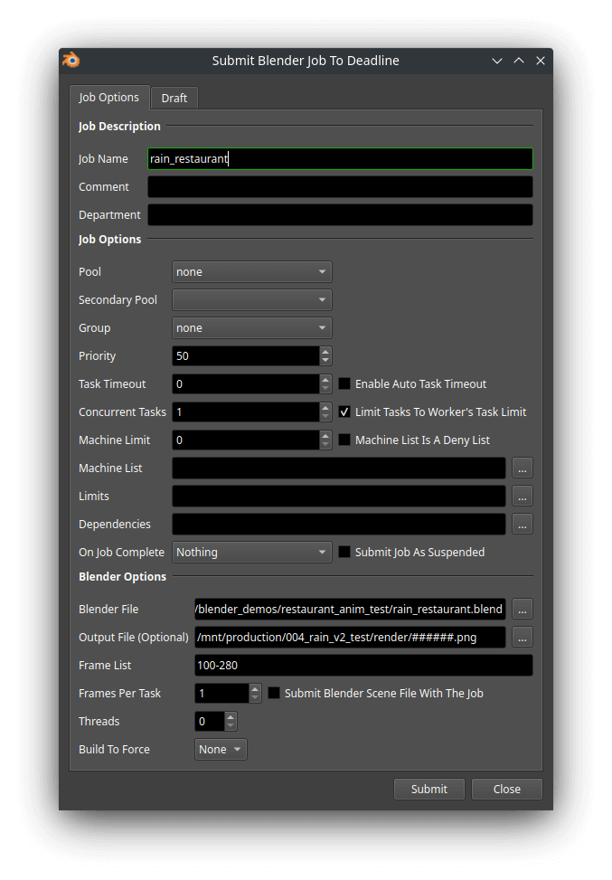 deadline submitter window