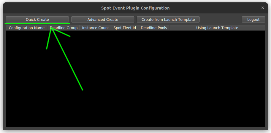 deadline spot event config window